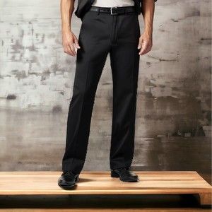Calvin Klein Black Dress Slacks Pants Flat Front Luxury Feel Finish